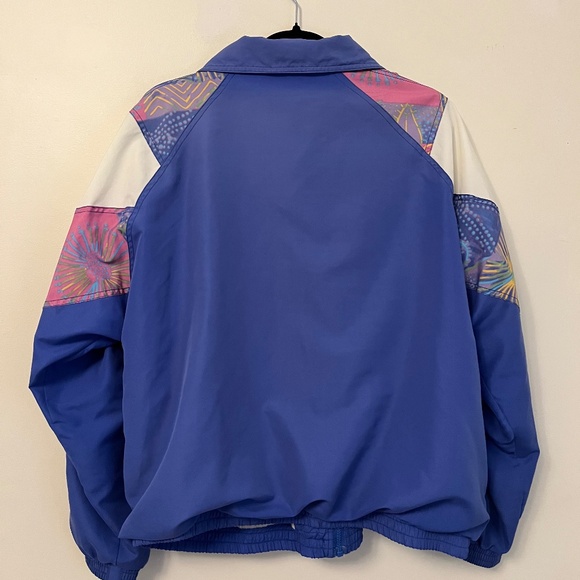 VINTAGE full-zip lightweight abstract windbreaker jacket - Picture 4 of 12